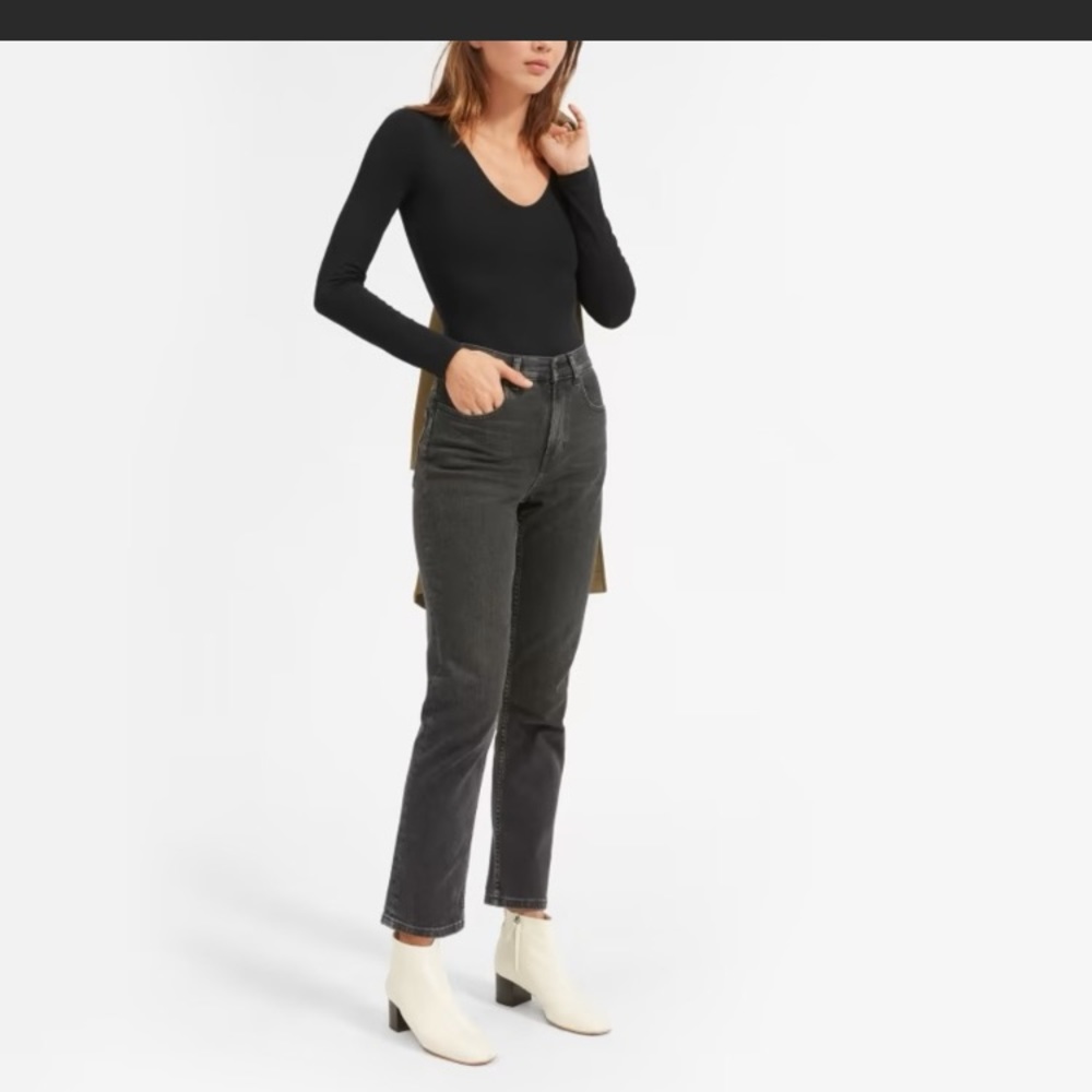 Everlane The Long-Sleeve V-neck Supima® Bodysuit (S) - Picture 6 of 7